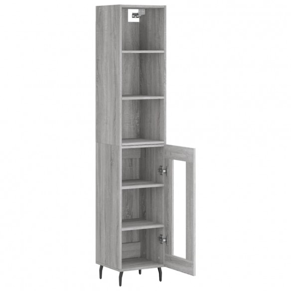 Buffet haut Sonoma gris 34,5x34x180 cm Bois d'ingénierie