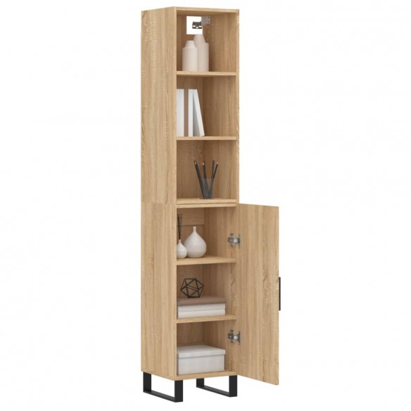 Buffet haut Chêne sonoma 34,5x34x180 cm Bois d'ingénierie