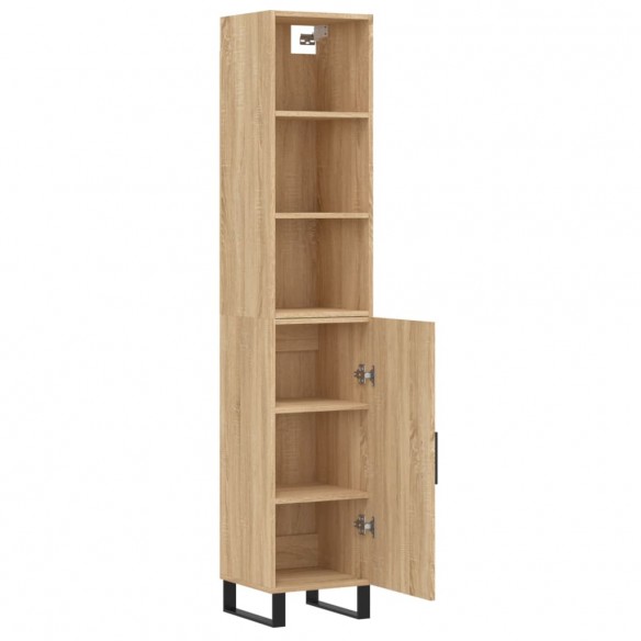 Buffet haut Chêne sonoma 34,5x34x180 cm Bois d'ingénierie