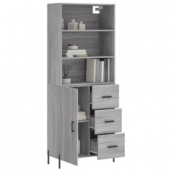 Buffet haut Sonoma gris 69,5x34x180 cm Bois d'ingénierie