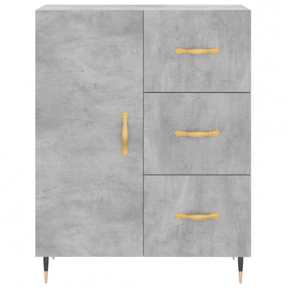 Buffet haut Gris béton 69,5x34x180 cm Bois d'ingénierie