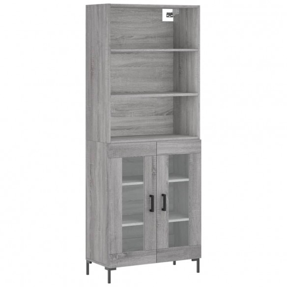 Buffet haut Sonoma gris 69,5x34x180 cm Bois d'ingénierie