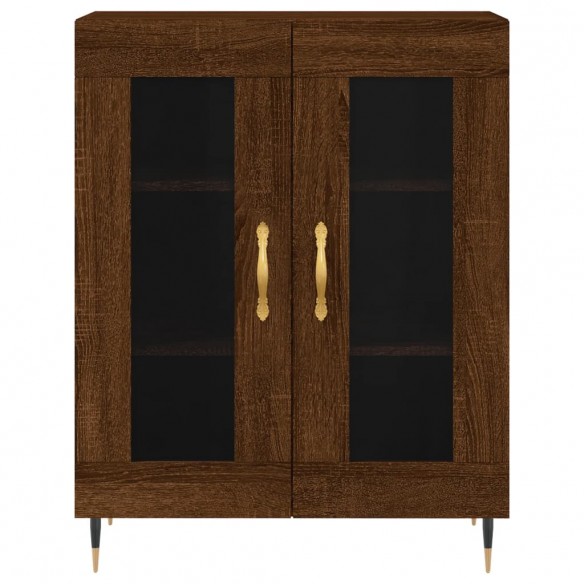 Buffet haut Chêne marron 69,5x34x180 cm Bois d'ingénierie