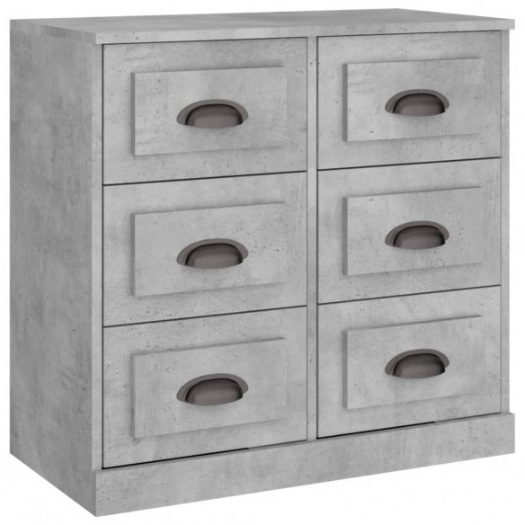 Buffets 3 pcs gris béton bois d'ingénierie