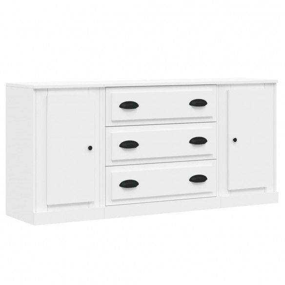 Buffets 3 pcs Blanc Bois d'ingénierie