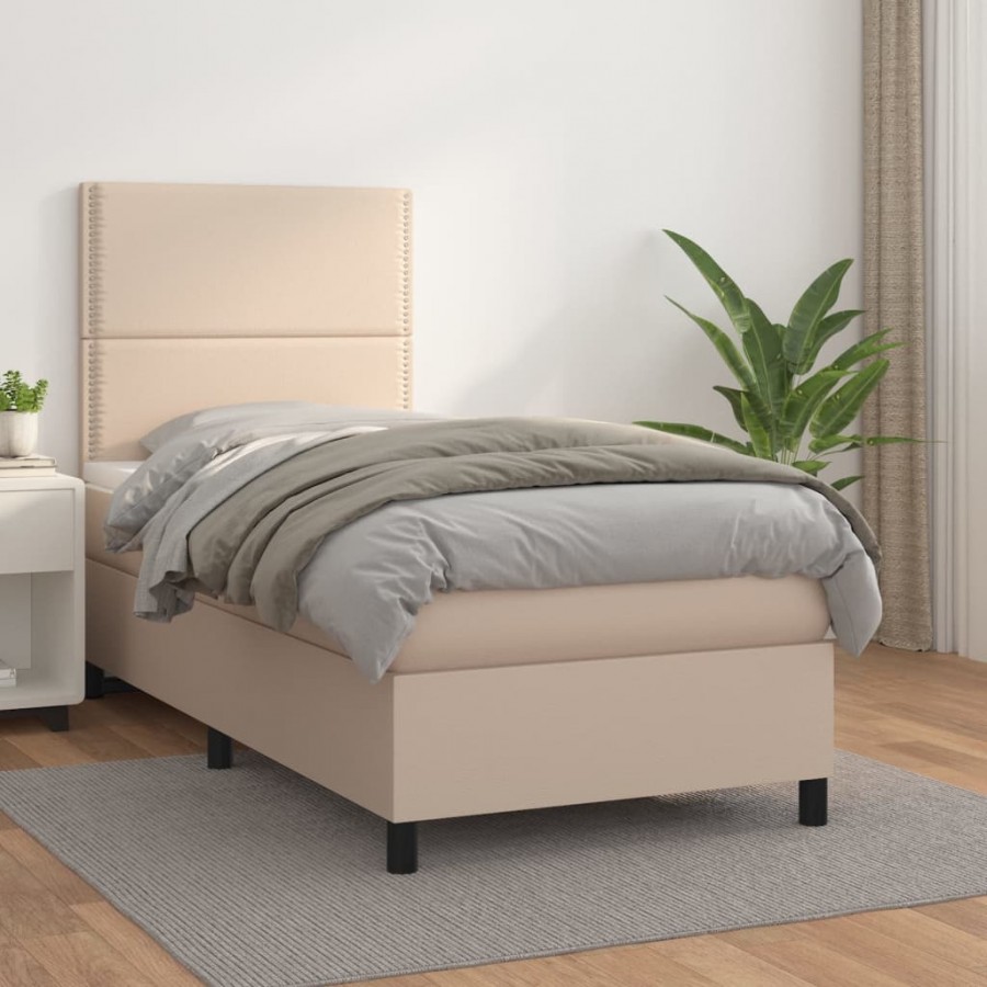 Cadre de lit avec matelas Cappuccino 80x200 cm