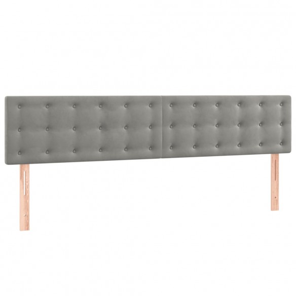 Cadre de lit et matelas Gris clair 200x200cm Velours