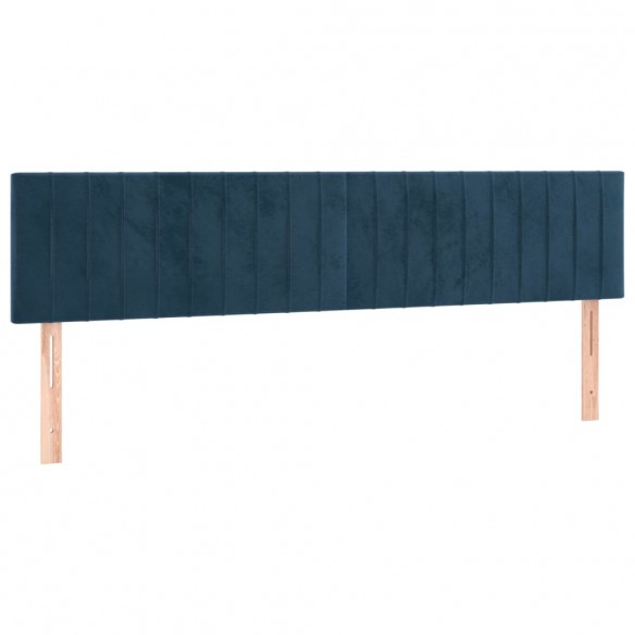 Cadre de lit et matelas Bleu foncé 200x200cm Velours