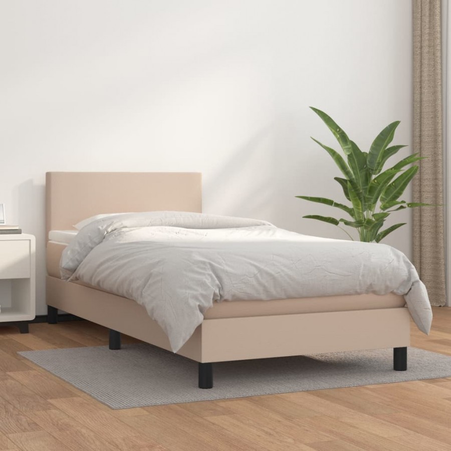 Cadre de lit avec matelas Cappuccino 90x200 cm