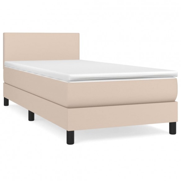 Cadre de lit avec matelas Cappuccino 90x200 cm