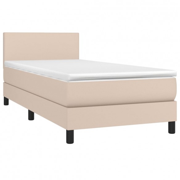 Cadre de lit avec matelas Cappuccino 90x200 cm