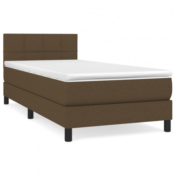 Cadre de lit avec matelas Marron foncé 90x190 cm