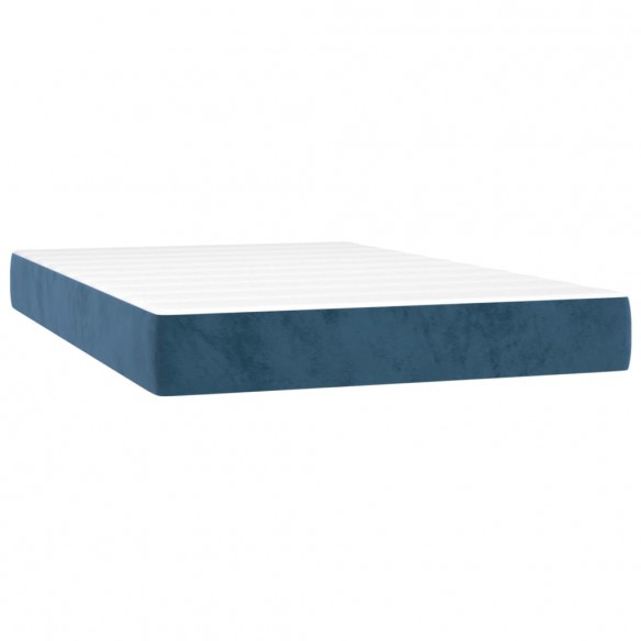 Cadre de lit avec matelas LED Bleu foncé 120x200 cm