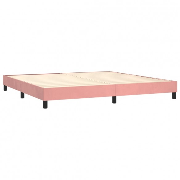 Sommier à lattes de lit avec matelas et LED Rose 200x200 cm