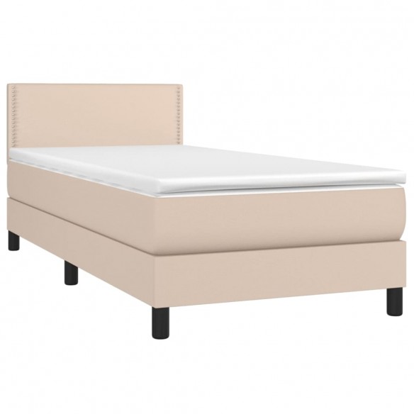 Cadre de lit avec matelas et LED Cappuccino 80x200cm