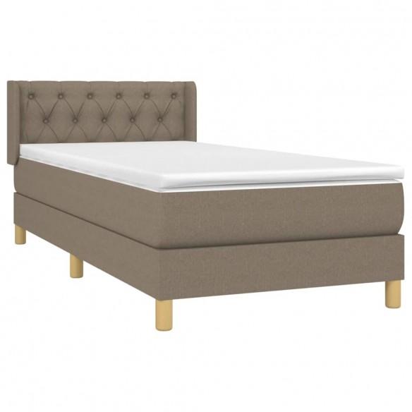 Cadre de lit avec matelas Taupe 80x200 cm Tissu