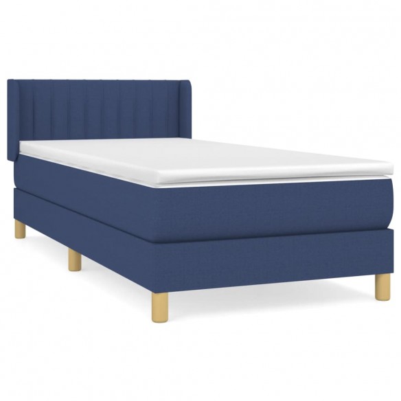 Cadre de lit avec matelas Bleu 80x200 cm Tissu