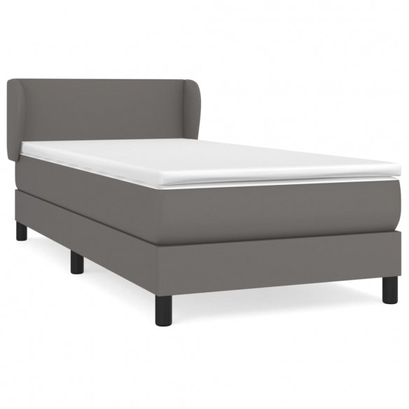 Cadre de lit avec matelas Gris 80x200 cm Similicuir