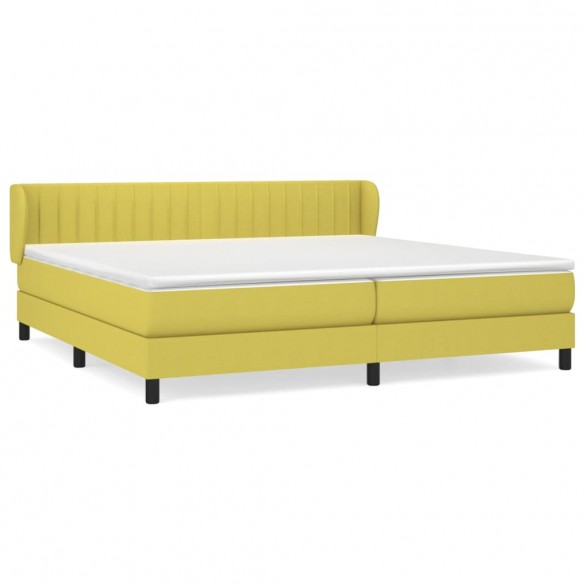 Cadre de lit avec matelas Vert 200x200 cm Tissu