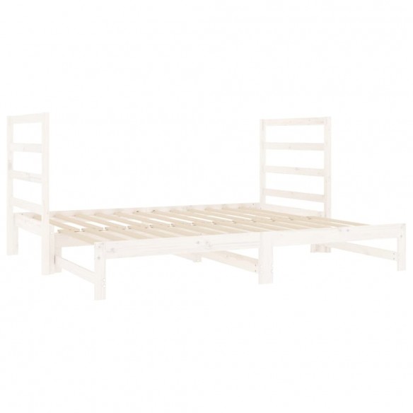 Lit coulissant Blanc 2x(90x190) cm Bois de pin massif