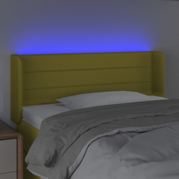 Tête de lit à LED Vert 103x16x78/88 cm Tissu