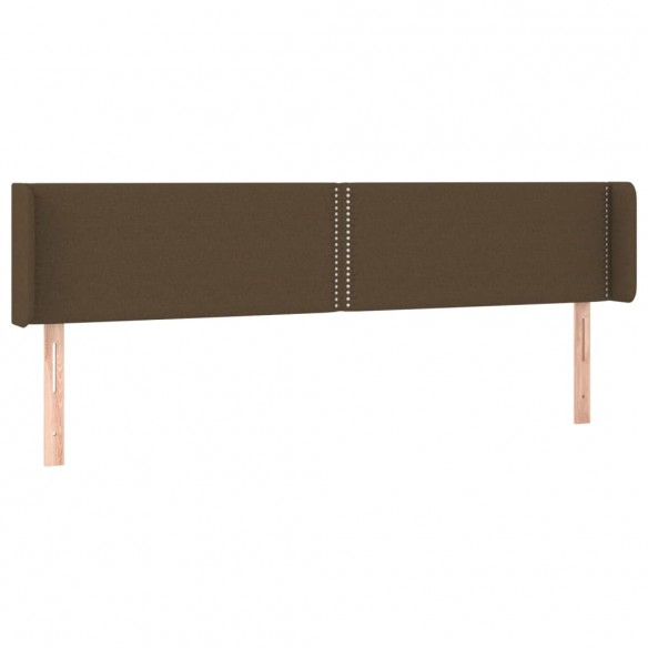 Tête de lit à LED Marron foncé 163x16x78/88 cm Tissu