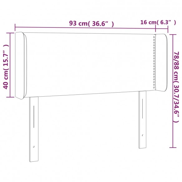 Tête de lit à LED Taupe 93x16x78/88 cm Tissu