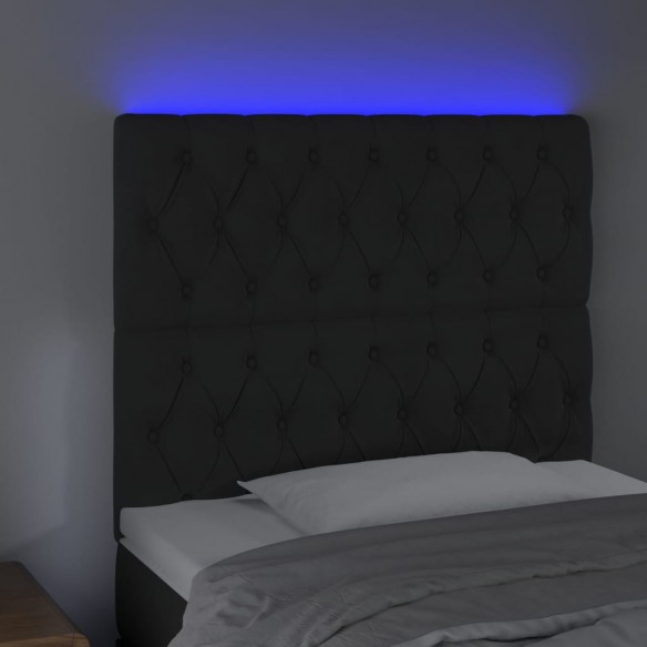 Tête de lit à LED Noir 100x7x118/128 cm Velours