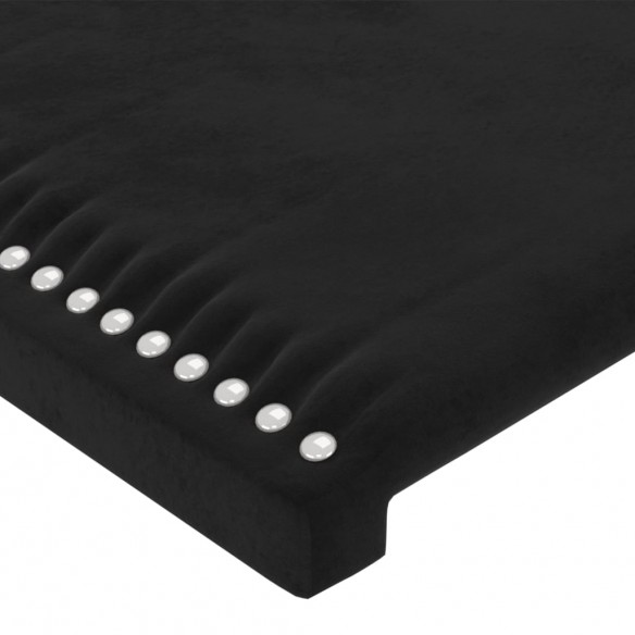 Tête de lit à LED Noir 100x5x118/128 cm Velours