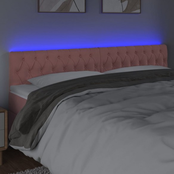 Tête de lit à LED Rose 200x7x78/88 cm Velours