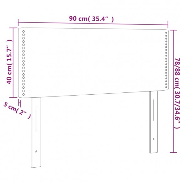 Tête de lit à LED Taupe 90x5x78/88 cm Tissu