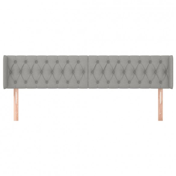 Tête de lit avec oreilles Gris clair 183x16x78/88 cm Tissu