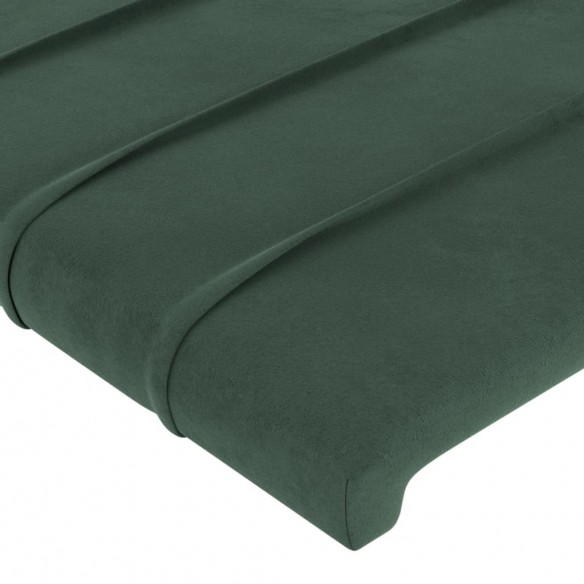 Tête de lit avec oreilles Vert foncé 103x23x118/128 cm Velours