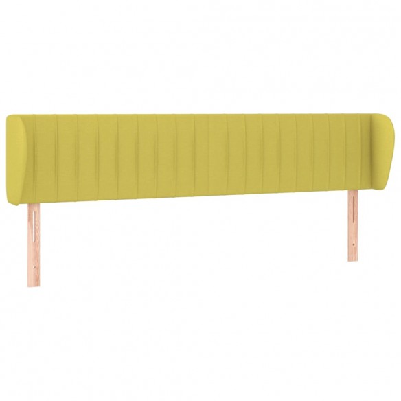 Tête de lit avec oreilles Vert 203x23x78/88 cm Tissu