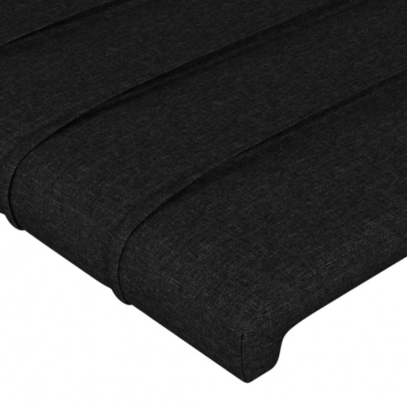 Tête de lit avec oreilles Noir 203x23x78/88 cm Tissu