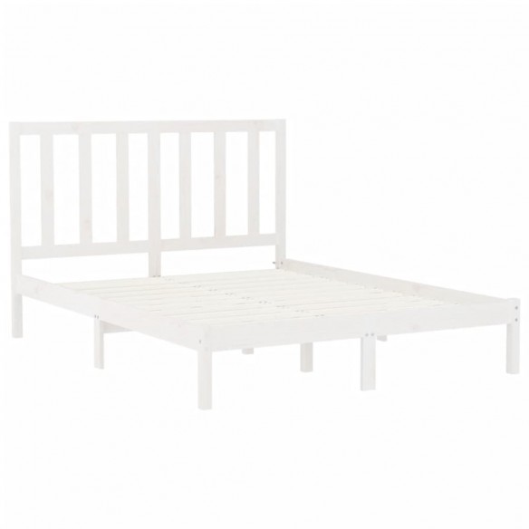 Cadre de lit Blanc Bois massif 160x200 cm