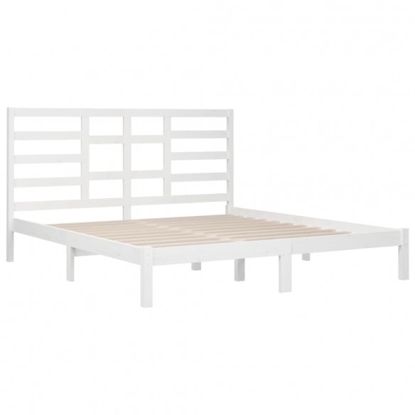 Cadre de lit Blanc Bois massif 200x200 cm