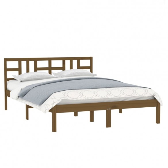 Cadre de lit Marron miel Bois massif 200x200 cm