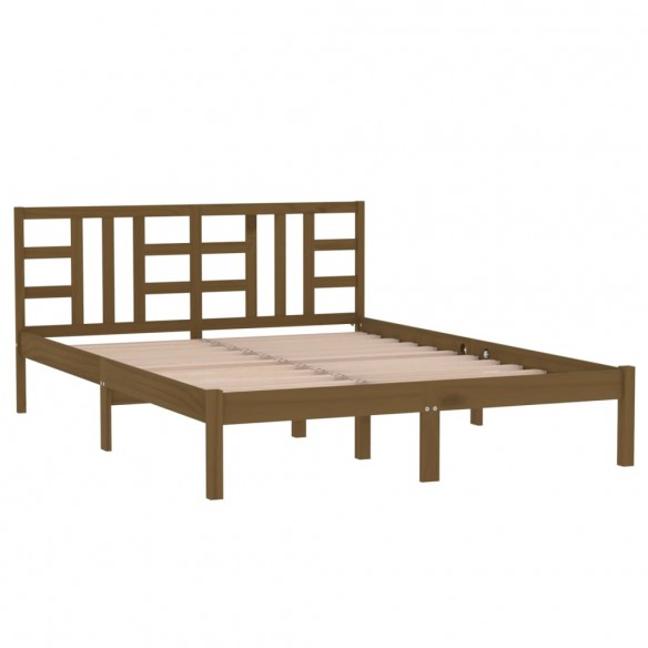 Cadre de lit Marron miel Bois massif 200x200 cm