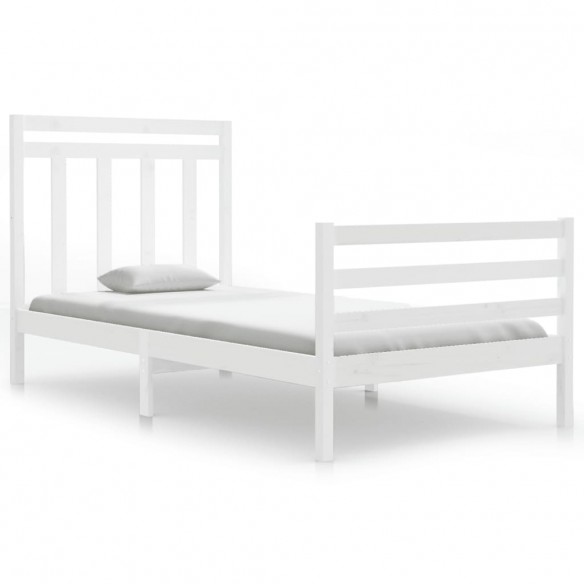 Cadre de lit Blanc Bois massif 100x200 cm