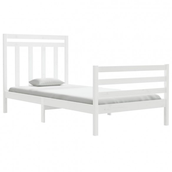 Cadre de lit Blanc Bois massif 100x200 cm