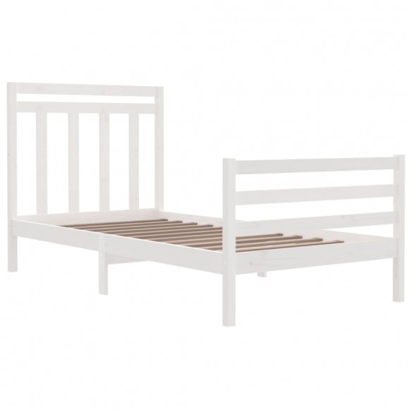 Cadre de lit Blanc Bois massif 100x200 cm