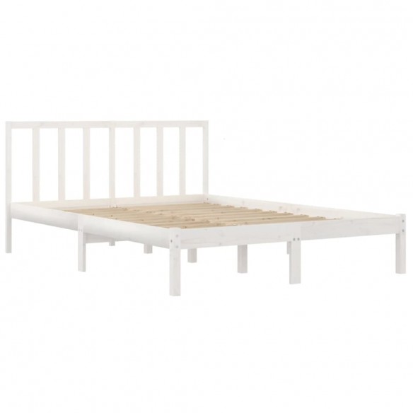 Cadre de lit Blanc Bois de pin massif 120x190 cm Petit Double