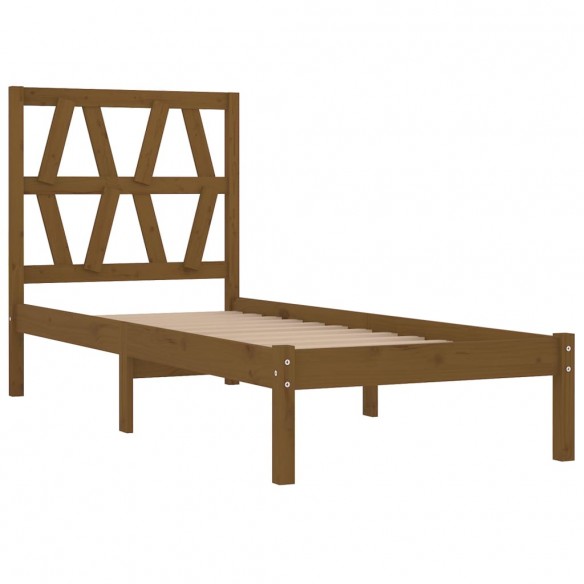 Cadre de lit Marron miel Bois de pin massif 100x200 cm