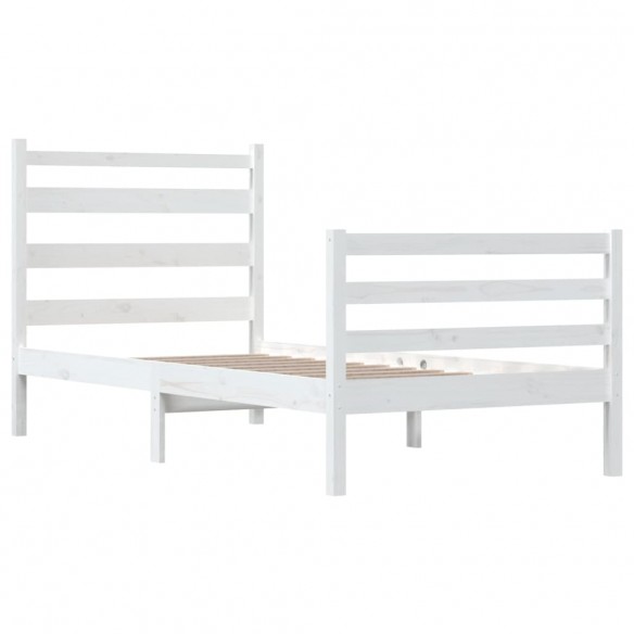 Cadre de lit Bois de pin massif 100x200 cm Blanc