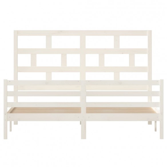 Cadre de lit Blanc Bois massif 180x200 cm Super King