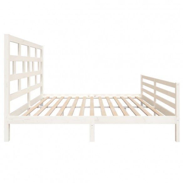 Cadre de lit Blanc Bois massif 180x200 cm Super King