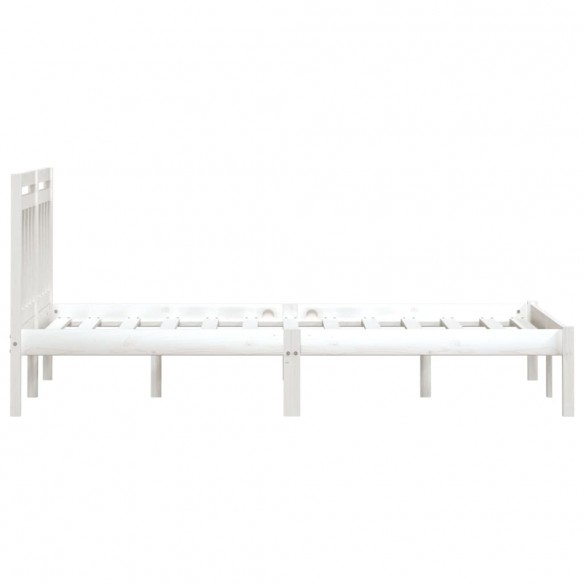 Cadre de lit Blanc Bois de pin massif 160x200 cm