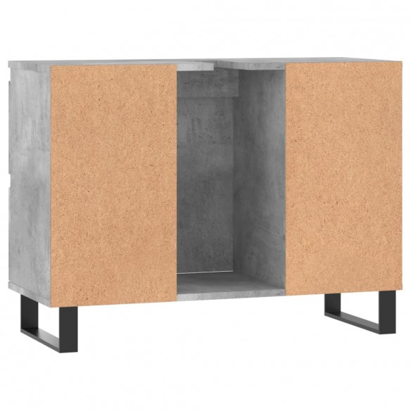 Armoire salle de bain gris béton 80x33x60cm bois d'ingénierie