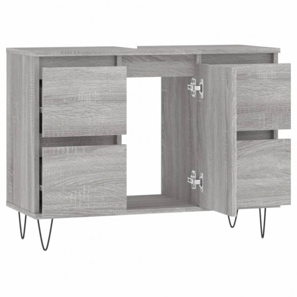 Armoire salle de bain sonoma gris 80x33x60 cm bois d'ingénierie